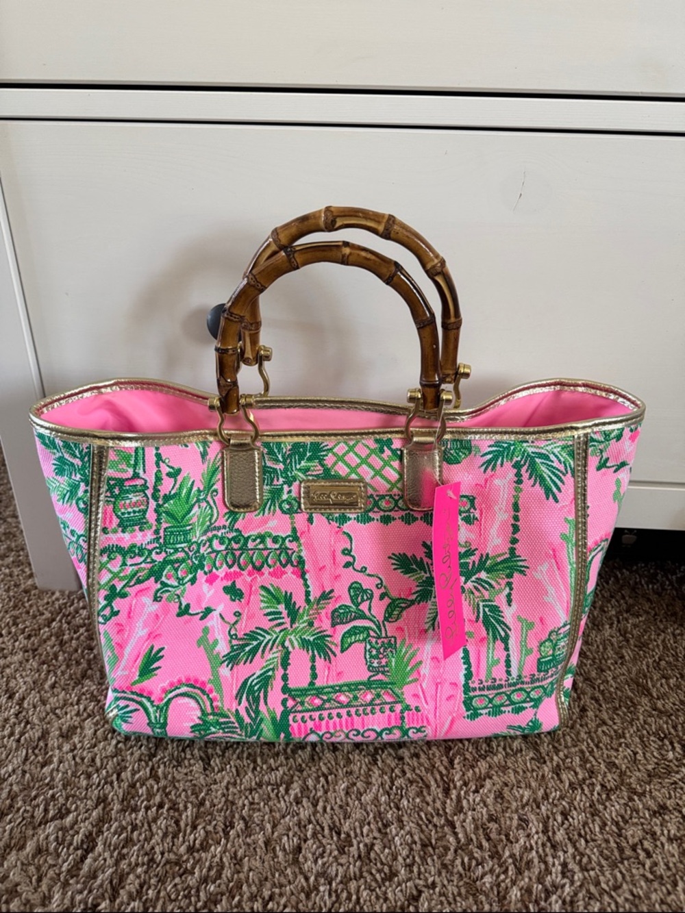 Lilly Pulitzer Greydon Canvas Tote in Mandevilla Baby Always Worth It